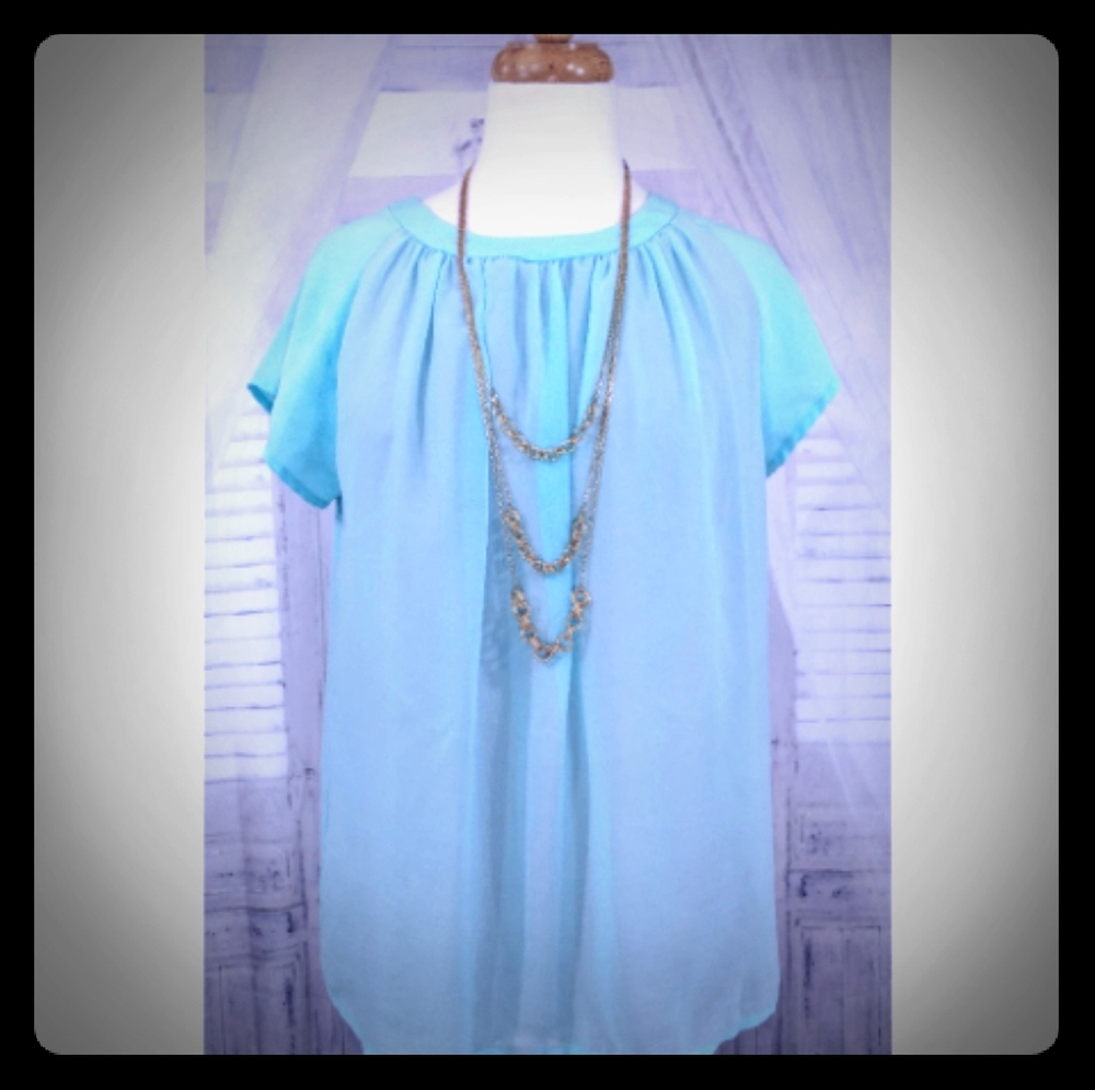Calvin Klein Tiffany Blue Babydoll blouse